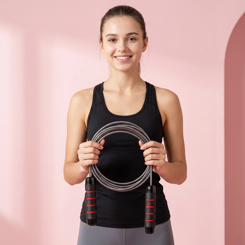 1PCS The New Jump Rope Steel Wire Skipping Exercise Adjustable Jumping Fitness Workout Training Home Sport Equipment Tangle-Free