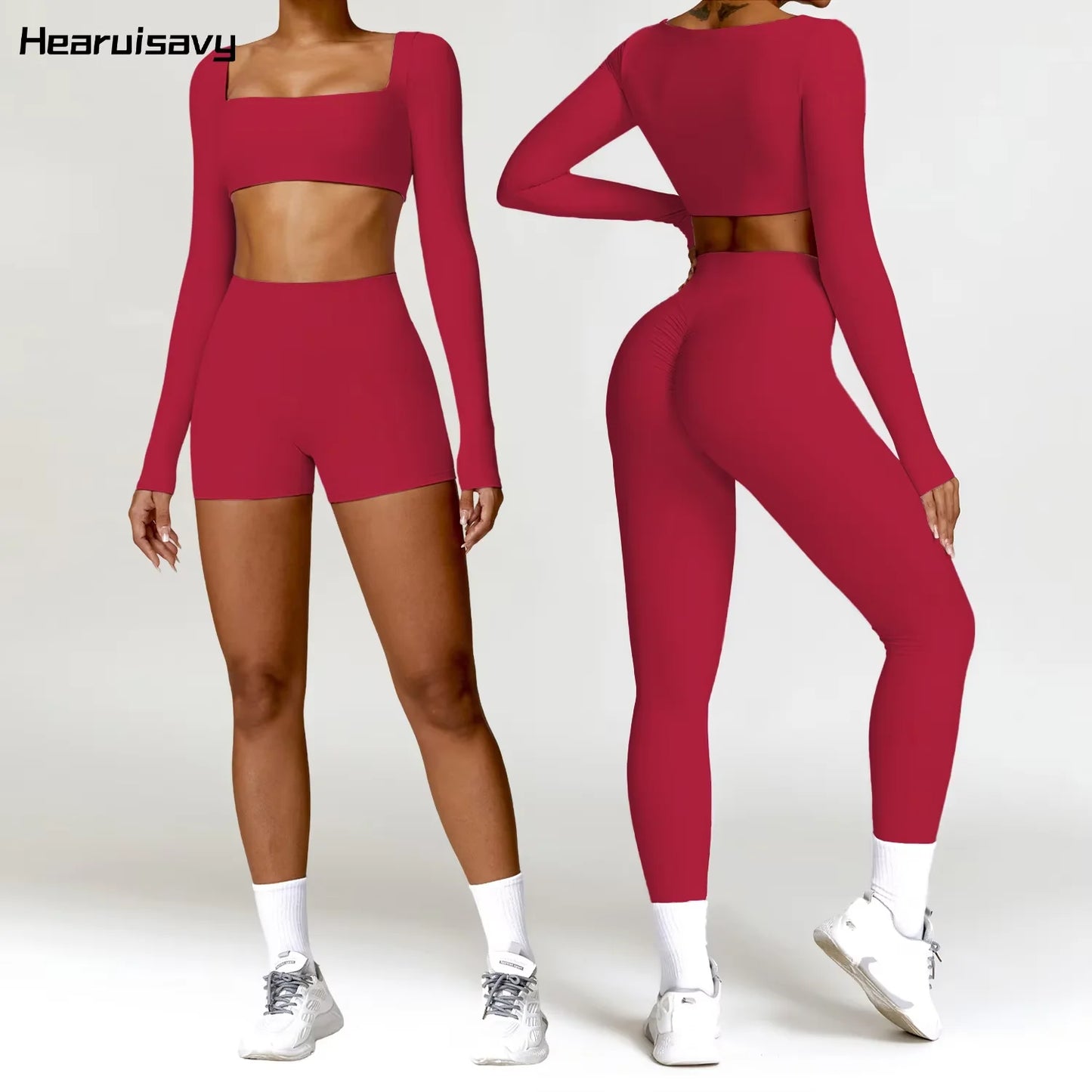 Sculpt Long Sleeve Red Set