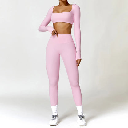 Sculpt Long Sleeve Pink Set