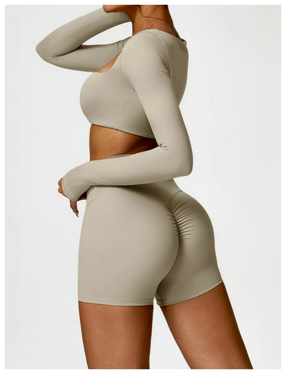 Sculpt Long Sleeve Brown Set