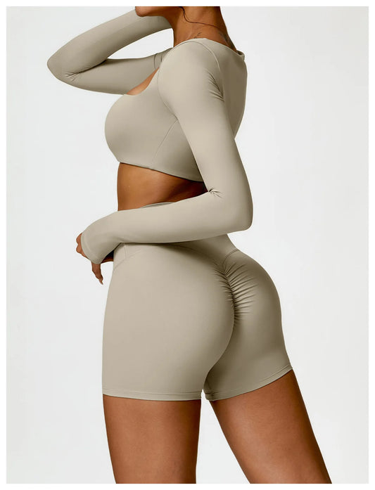 Sculpt Long Sleeve Brown Set