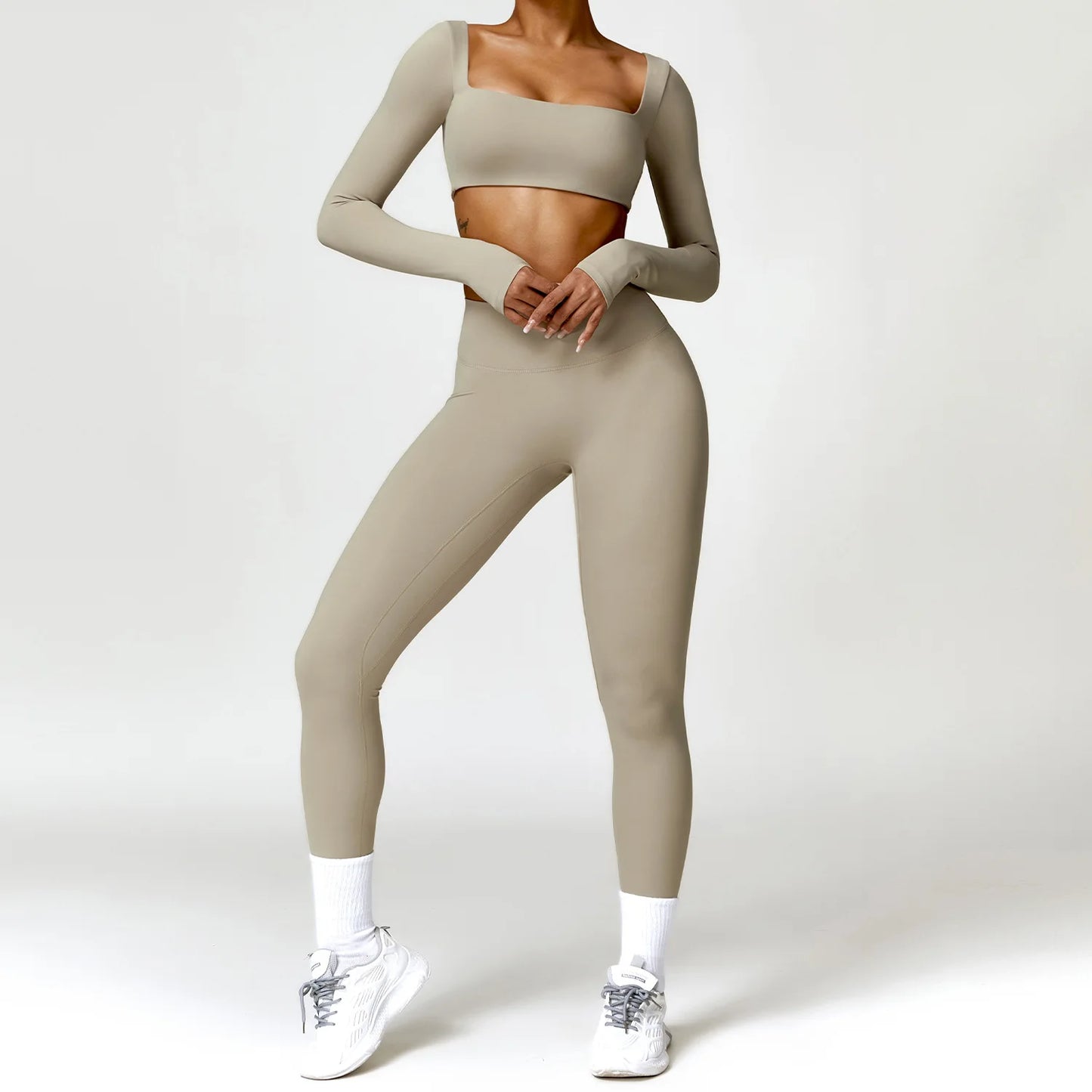 Sculpt Long Sleeve Brown Set