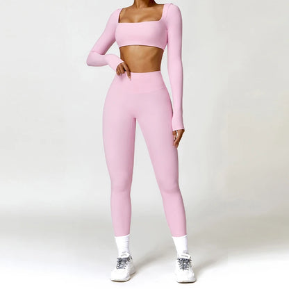 Sculpt Long Sleeve Pink Set