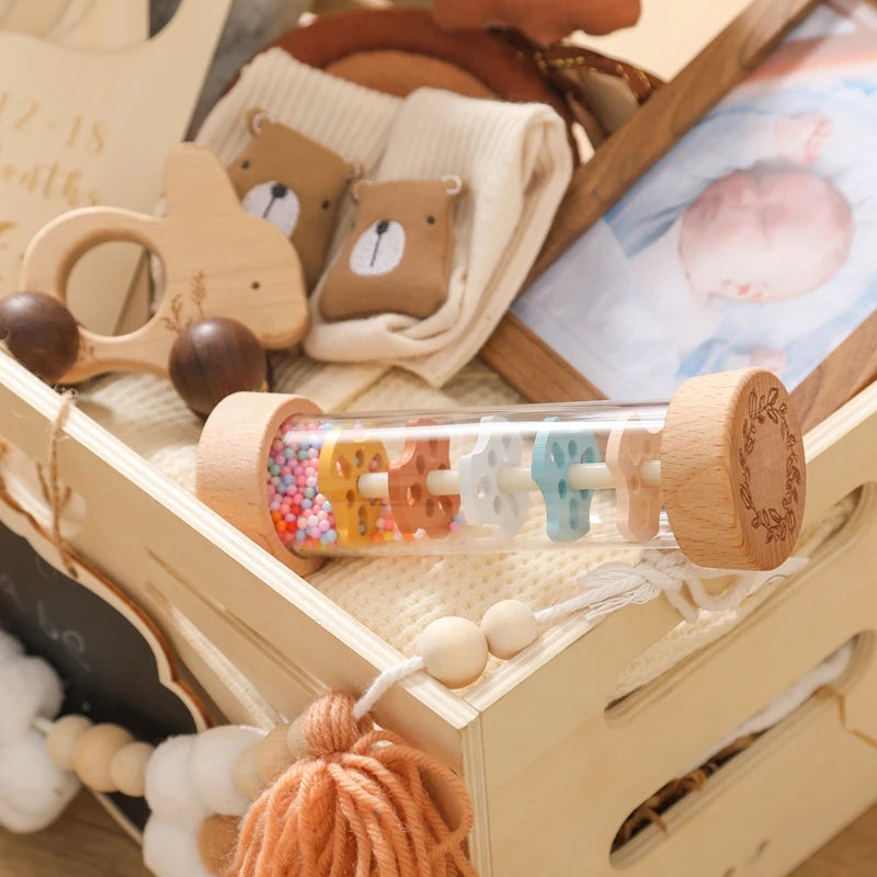 Montessori Baby Rain Stick Rainbow