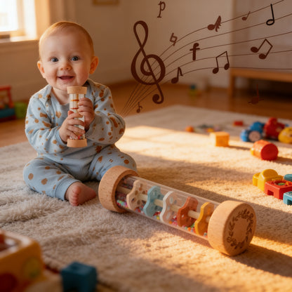 Montessori Baby Rain Stick Rainbow